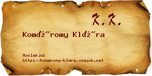 Komáromy Klára névjegykártya