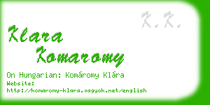 klara komaromy business card