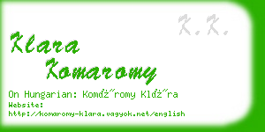 klara komaromy business card